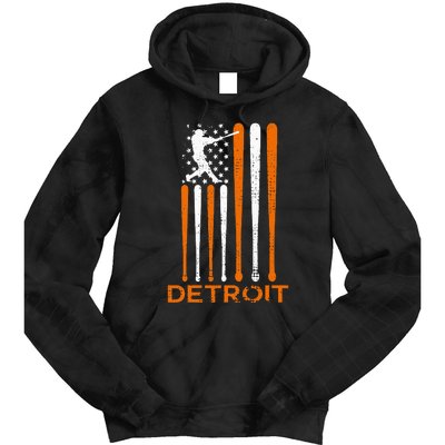 Detroit Baseball Soul American Us Flag Tie Dye Hoodie