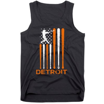 Detroit Baseball Soul American Us Flag Tank Top