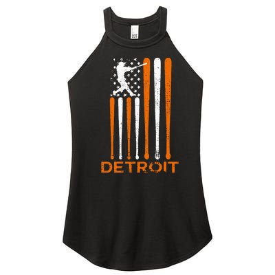 Detroit Baseball Soul American Us Flag Women's Perfect Tri Rocker Tank