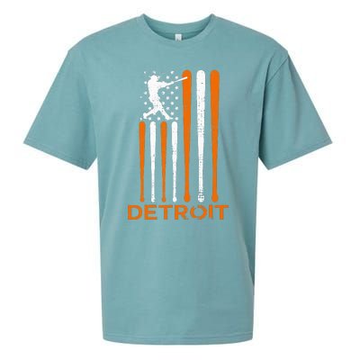 Detroit Baseball Soul American Us Flag Sueded Cloud Jersey T-Shirt