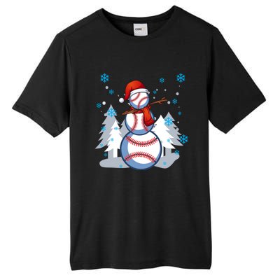 Dabbing Baseball Snow Christmas Funny Dab Ball Gift Tall Fusion ChromaSoft Performance T-Shirt