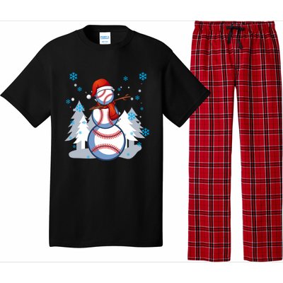 Dabbing Baseball Snow Christmas Funny Dab Ball Gift Pajama Set