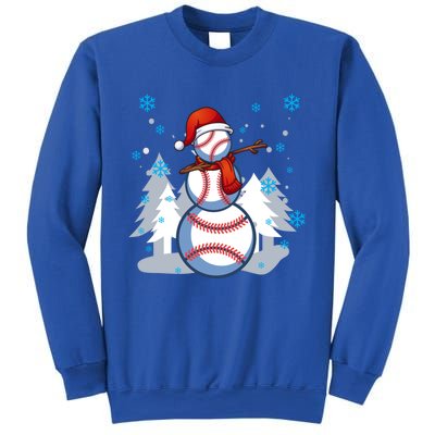 Dabbing Baseball Snow Christmas Funny Dab Ball Gift Sweatshirt