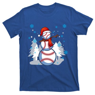 Dabbing Baseball Snow Christmas Funny Dab Ball Gift T-Shirt