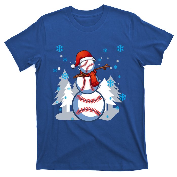 Dabbing Baseball Snow Christmas Funny Dab Ball Gift T-Shirt