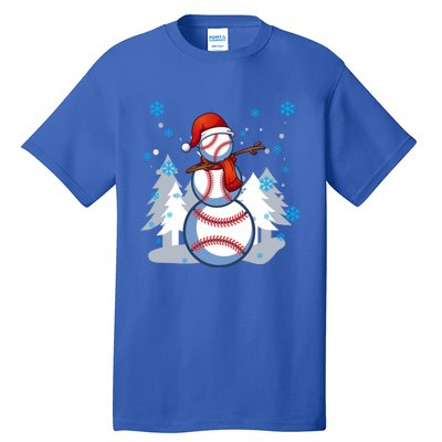 Dabbing Baseball Snow Christmas Funny Dab Ball Gift Tall T-Shirt