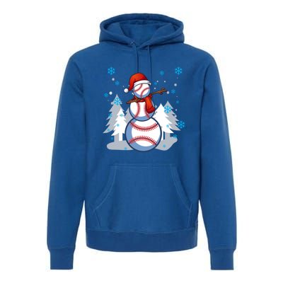 Dabbing Baseball Snow Christmas Funny Dab Ball Gift Premium Hoodie