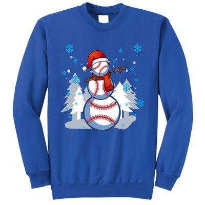 Dabbing Baseball Snow Christmas Funny Dab Ball Gift Tall Sweatshirt