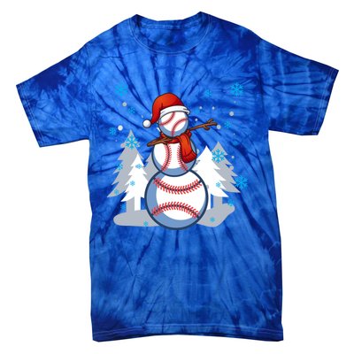 Dabbing Baseball Snow Christmas Funny Dab Ball Gift Tie-Dye T-Shirt