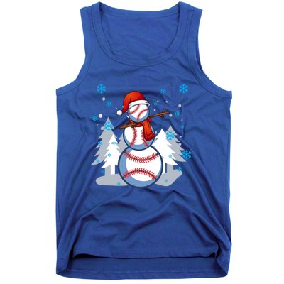 Dabbing Baseball Snow Christmas Funny Dab Ball Gift Tank Top