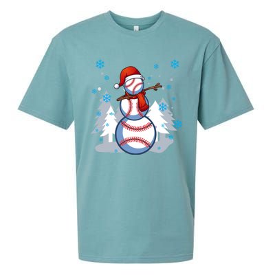 Dabbing Baseball Snow Christmas Funny Dab Ball Gift Sueded Cloud Jersey T-Shirt