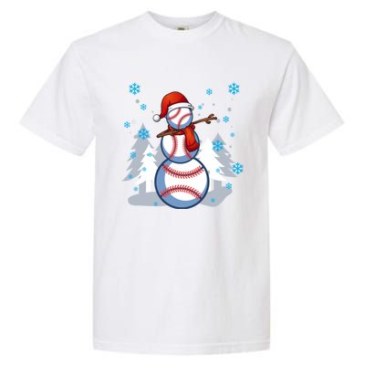 Dabbing Baseball Snow Christmas Funny Dab Ball Gift Garment-Dyed Heavyweight T-Shirt