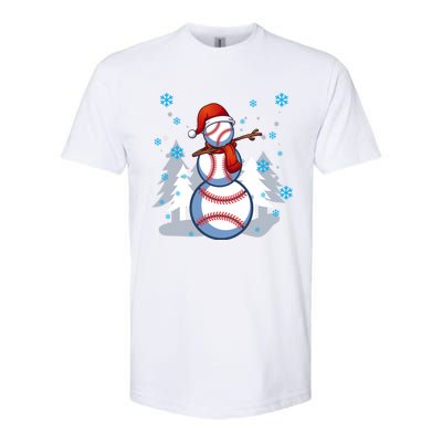 Dabbing Baseball Snow Christmas Funny Dab Ball Gift Softstyle CVC T-Shirt