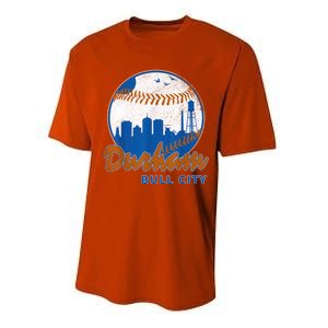 Durham Baseball Skyline Classic Bull City North Carolina Performance Sprint T-Shirt