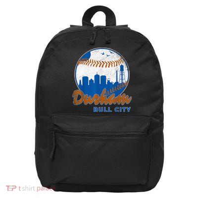 Durham Baseball Skyline Classic Bull City North Carolina 16 in Basic Backpack