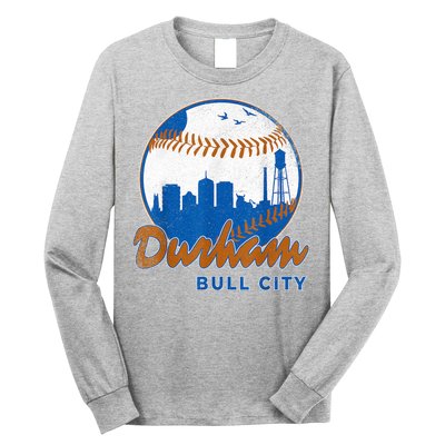 Durham Baseball Skyline Classic Bull City North Carolina Long Sleeve Shirt