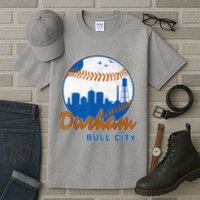 Durham Baseball Skyline Classic Bull City North Carolina Tall T-Shirt