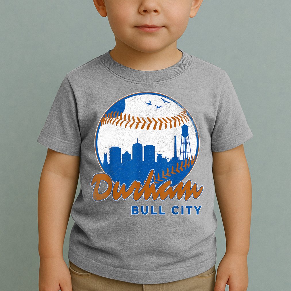 Durham Baseball Skyline Classic Bull City North Carolina Toddler T-Shirt