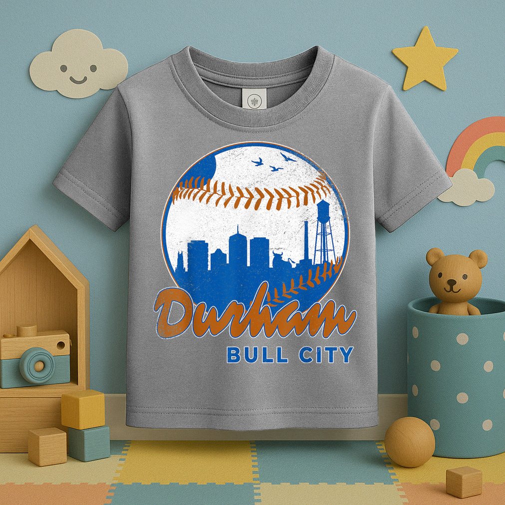 Durham Baseball Skyline Classic Bull City North Carolina Toddler T-Shirt