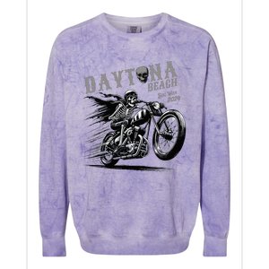 Daytona Beach Skeleton Rider Motorcycle Bike Week Colorblast Crewneck Sweatshirt