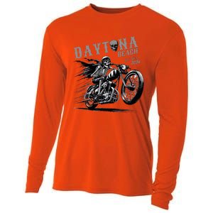 Daytona Beach Skeleton Rider Motorcycle Bike Week Cooling Performance Long Sleeve Crew