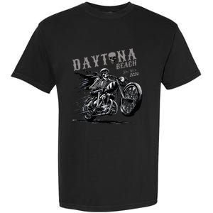 Daytona Beach Skeleton Rider Motorcycle Bike Week Garment-Dyed Heavyweight T-Shirt