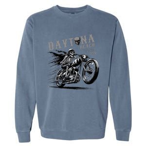 Daytona Beach Skeleton Rider Motorcycle Bike Week Garment-Dyed Sweatshirt