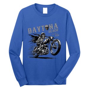 Daytona Beach Skeleton Rider Motorcycle Bike Week Long Sleeve Shirt