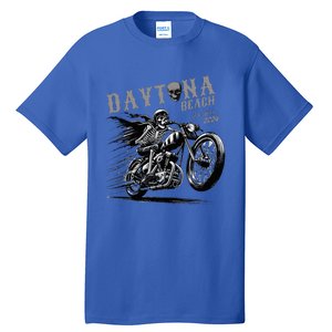 Daytona Beach Skeleton Rider Motorcycle Bike Week Tall T-Shirt