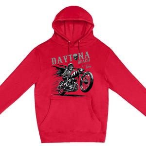 Daytona Beach Skeleton Rider Motorcycle Bike Week Premium Pullover Hoodie