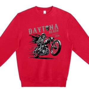 Daytona Beach Skeleton Rider Motorcycle Bike Week Premium Crewneck Sweatshirt