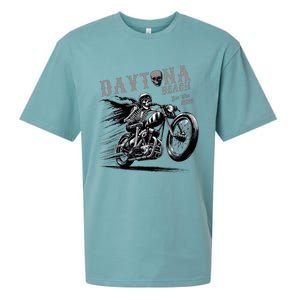 Daytona Beach Skeleton Rider Motorcycle Bike Week Sueded Cloud Jersey T-Shirt