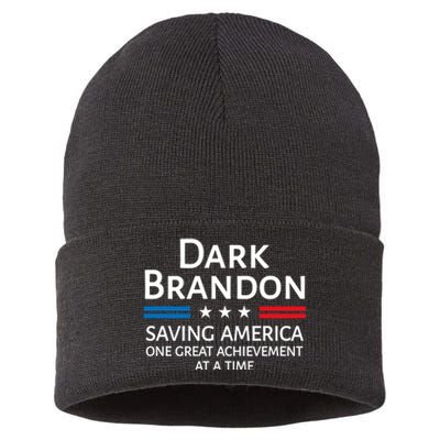 Dark Brandon Saving America Funny Joe Biden Sustainable Knit Beanie