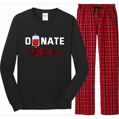 Donate Blood Saved Life National Blood Donor Awareness Month Gift Long Sleeve Pajama Set