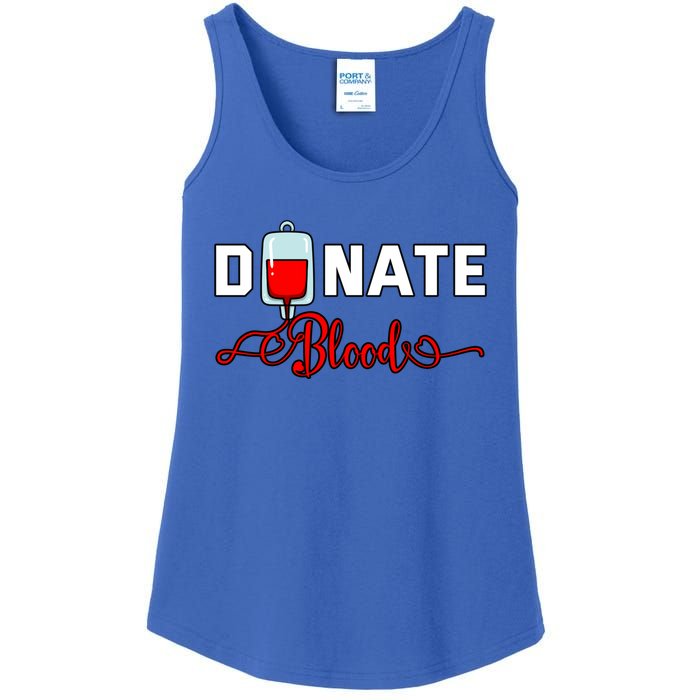 Donate Blood Saved Life National Blood Donor Awareness Month Gift Ladies Essential Tank