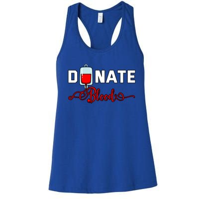 Donate Blood Saved Life National Blood Donor Awareness Month Gift Women's Racerback Tank