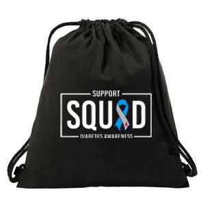 Diabetes Blue Support Squad Diabetes Awareness Drawstring Bag