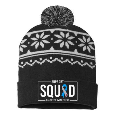 Diabetes Blue Support Squad Diabetes Awareness USA-Made Snowflake Beanie