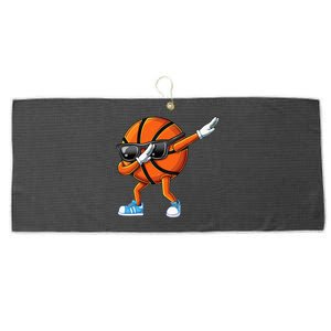 Dabbing Basketball Sunglasses Ball Graphic, Funny Dab Large Microfiber Waffle Golf Towel