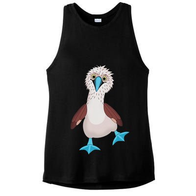 Dancing Booby Sea Bird Footed Blue Feet Drawing Ladies PosiCharge Tri-Blend Wicking Tank