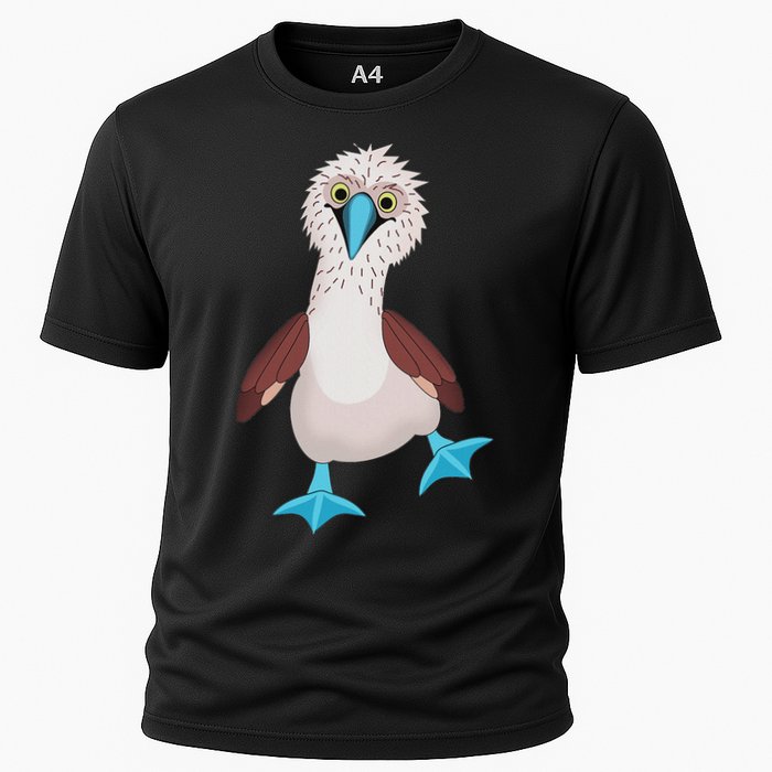 Dancing Booby Sea Bird Footed Blue Feet Drawing Cooling Performance Crew T-Shirt