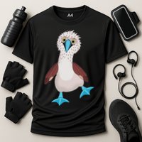 Dancing Booby Sea Bird Footed Blue Feet Drawing Cooling Performance Crew T-Shirt