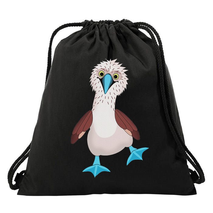 Dancing Booby Sea Bird Footed Blue Feet Drawing Drawstring Bag