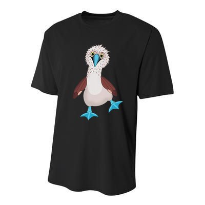 Dancing Booby Sea Bird Footed Blue Feet Drawing Youth Performance Sprint T-Shirt