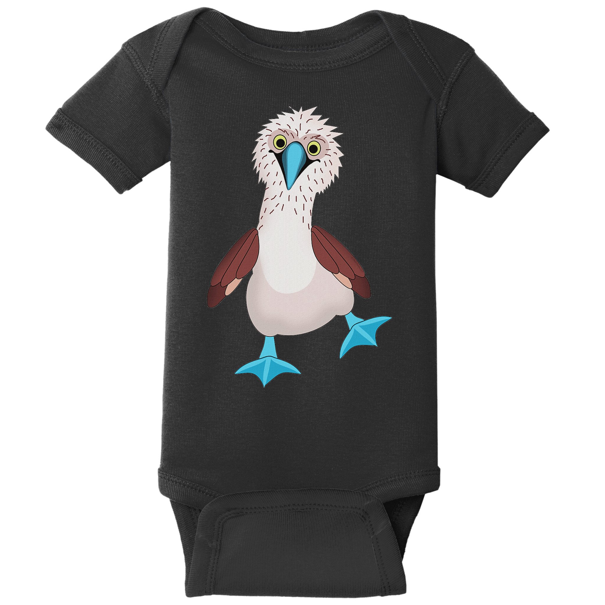 Dancing Booby Sea Bird Footed Blue Feet Drawing Baby Bodysuit