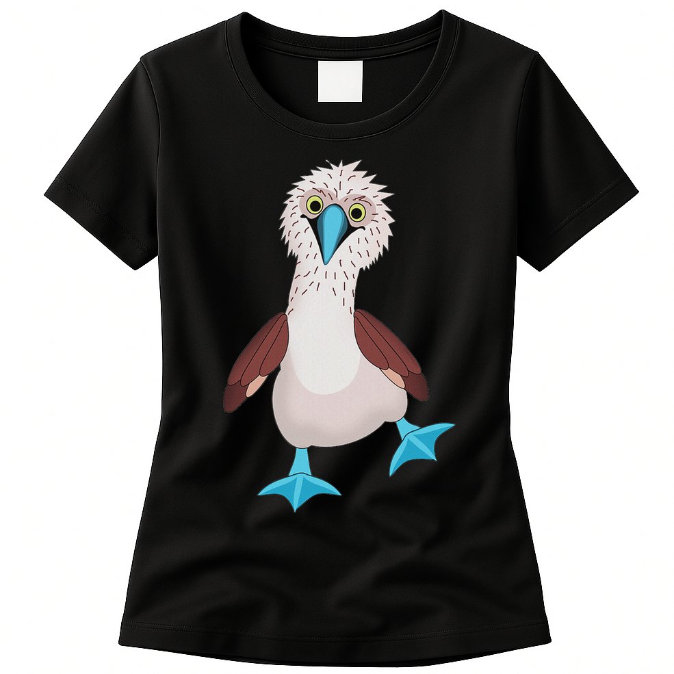 Dancing Booby Sea Bird Footed Blue Feet Drawing Womens T-Shirt