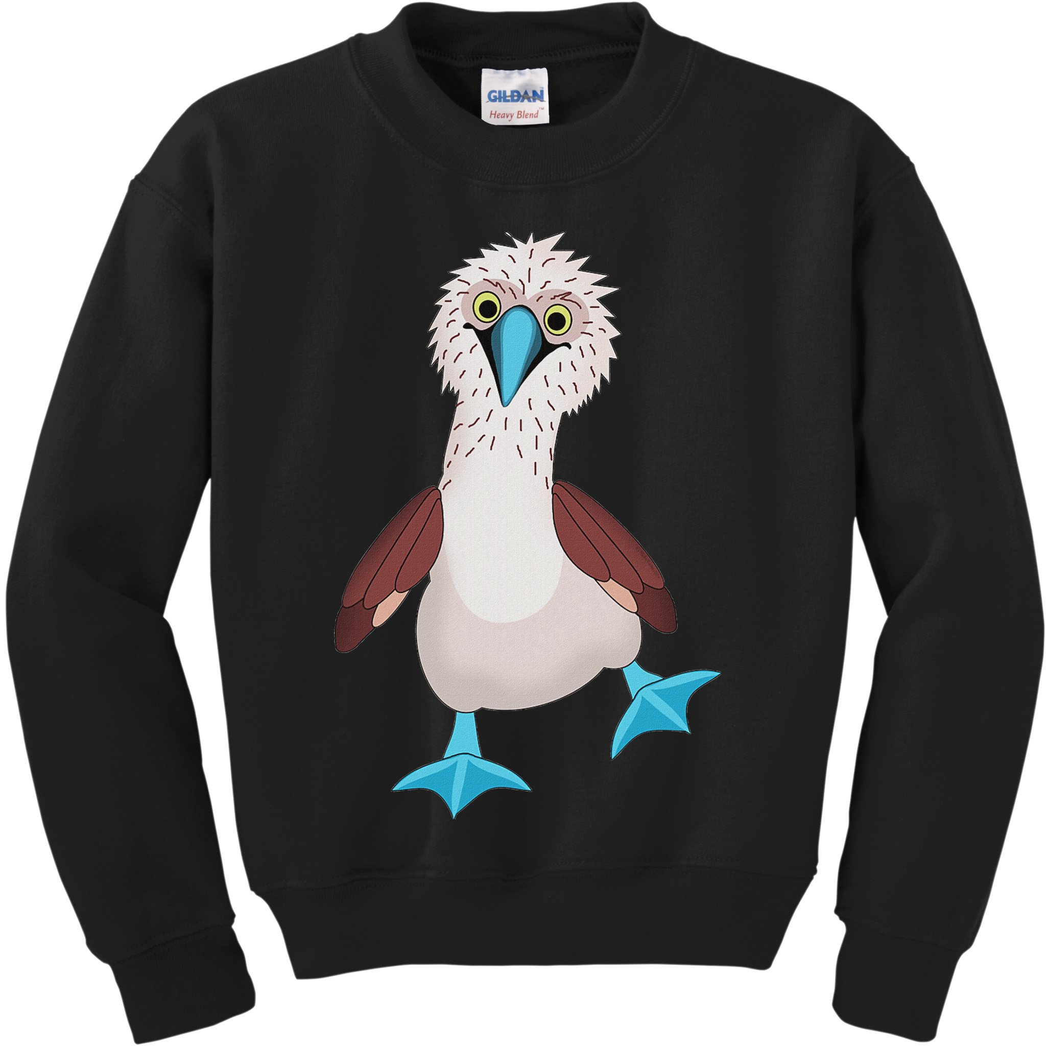 Dancing Booby Sea Bird Footed Blue Feet Drawing Kids Sweatshirt