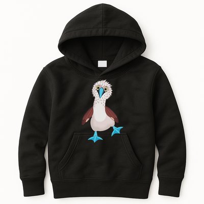 Dancing Booby Sea Bird Footed Blue Feet Drawing Kids Hoodie