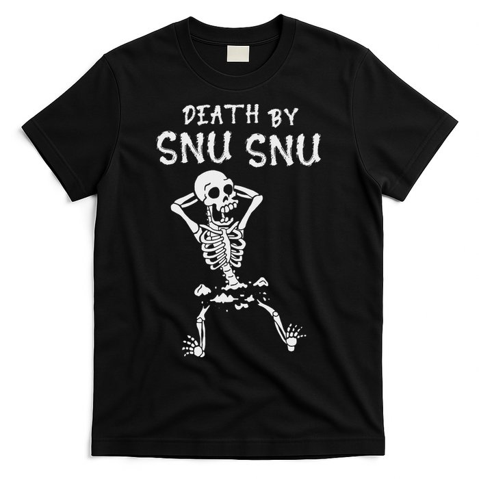 Death By Snu Snu Skeleton Funny Broken Bone T-Shirt