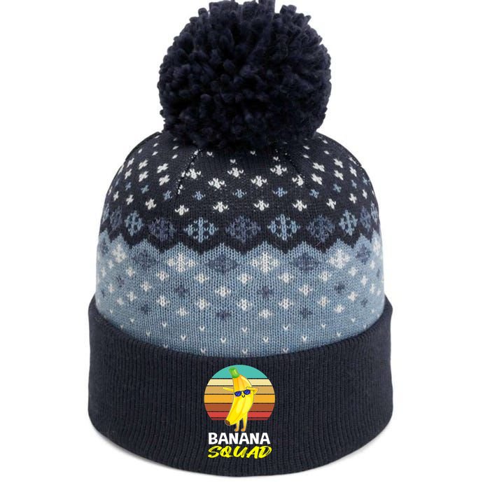 Dancing Banana Squad Funny Retro Vintage The Baniff Cuffed Pom Beanie